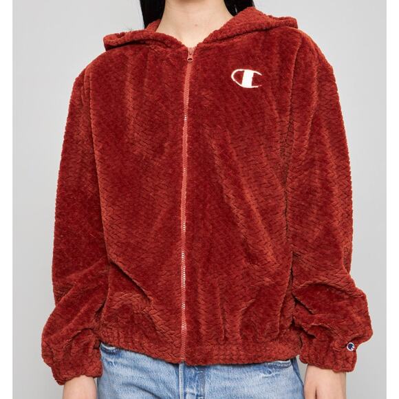 Champion Hoodie Fleece Jacket Zip Up Size Medium - Picture 1 of 8